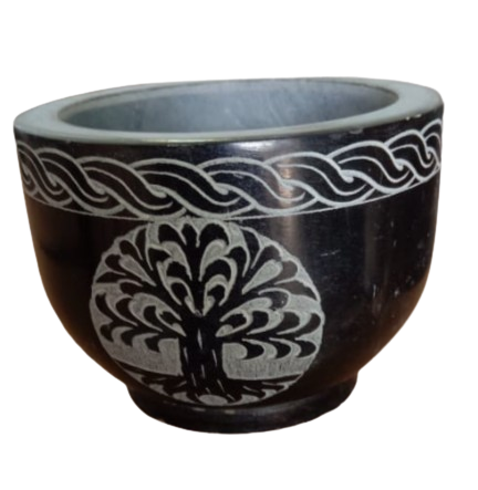 Tree Handcrafted Stone Mortar and Pestle